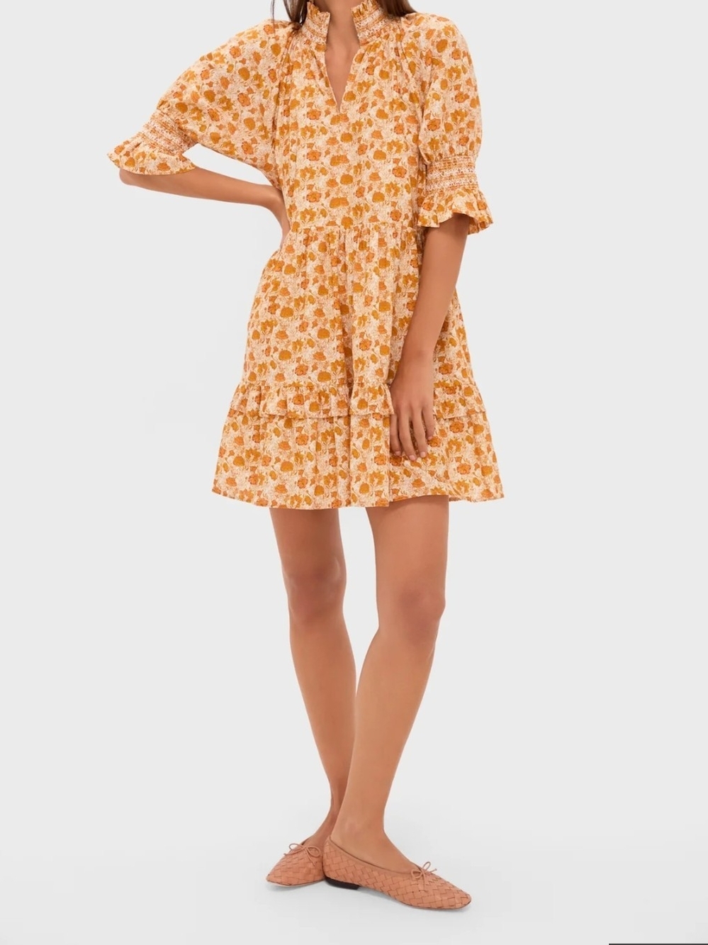 Burnt Orange Floral Sawyer Mini Dress